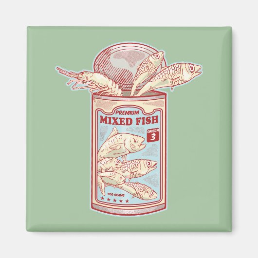 Grappige ingeblikte vis magneet (Voorkant)