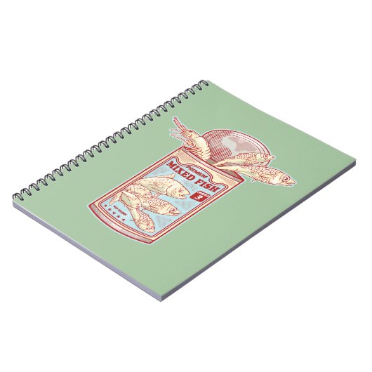 Grappige ingeblikte vis notitieboek (Linkerzijde)