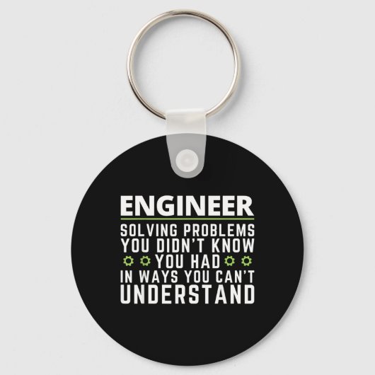 Grappige Ingenieur Sarcasme Citaat Engineering Hum Sleutelhanger (Voorkant)