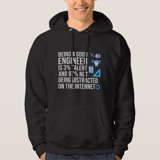Grappige Ingenieurs Kunst Mannen Vrouwen Computer  Hoodie (Voorkant)