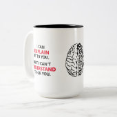 Grappige ingenieurs Motto Tweekleurige Koffiemok (Voorkant links)