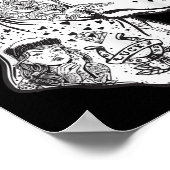Grappige Inked Bull Terrier Old School Tattoo Dog Poster (Hoek)