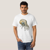 Grappige inktvis lijnkunst t-shirt (Voorkant volledig)