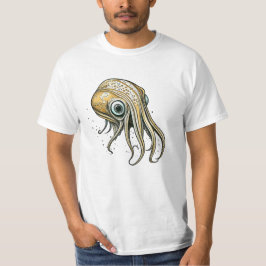 Grappige inktvis lijnkunst t-shirt