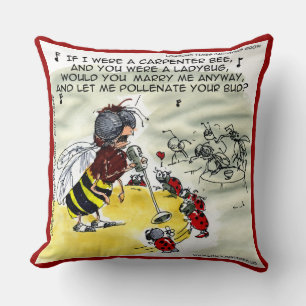 Grappige insect nachtclub zanger katoenen kussenho kussen