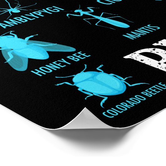Grappige insectenliefhebber bugs gemakkelijk afgel poster (Hoek)