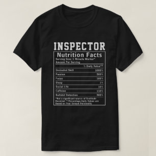 Grappige inspecteur Voedingsfeiten Medewerker Pers T-shirt