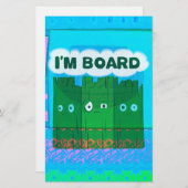 Grappige Inspirerend afbeelding: Ik verveel me Tek Briefpapier (Voorkant / Achterkant)