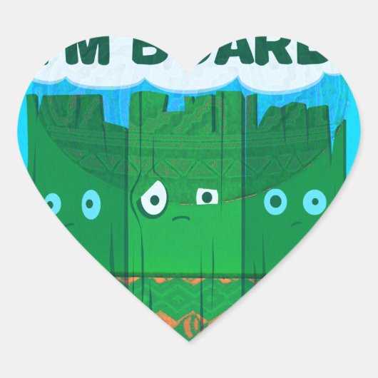 Grappige Inspirerend afbeelding: Ik verveel me Tek Hart Sticker (Voorkant)