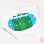 Grappige Inspirerend afbeelding: Ik verveel me Tek Ovale Sticker (Envelop)