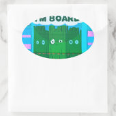 Grappige Inspirerend afbeelding: Ik verveel me Tek Ovale Sticker (Tas)