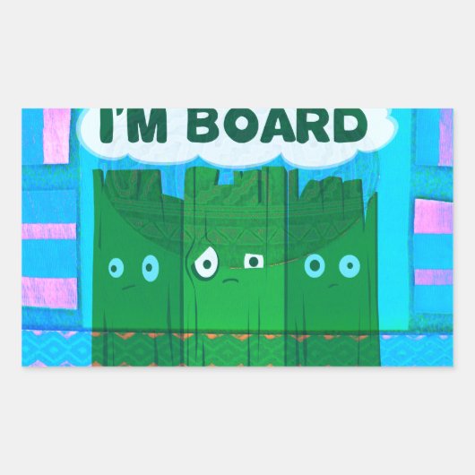 Grappige Inspirerend afbeelding: Ik verveel me Tek Rechthoekige Sticker (Voorkant)