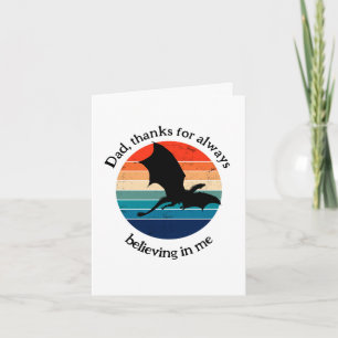 Grappige Inspirerend Retro Dragon Vaderdag Kaart