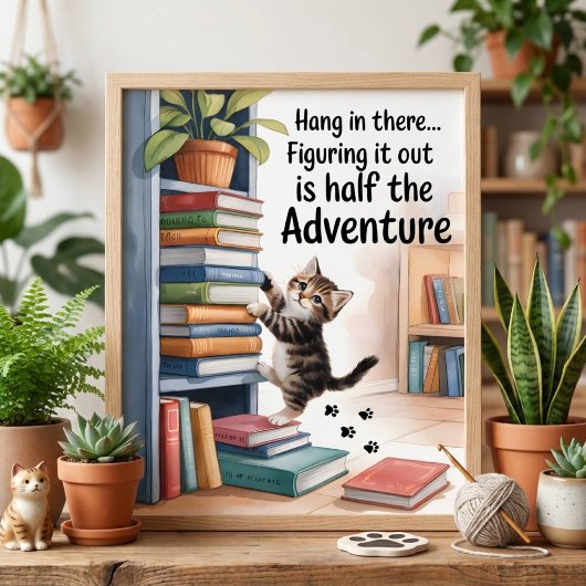 Grappige Inspirerende Blijf Erbij Kat Acryl Bord