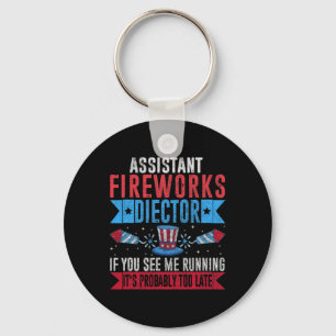Grappige Instant Fireworks-regisseur I Run You Run Sleutelhanger