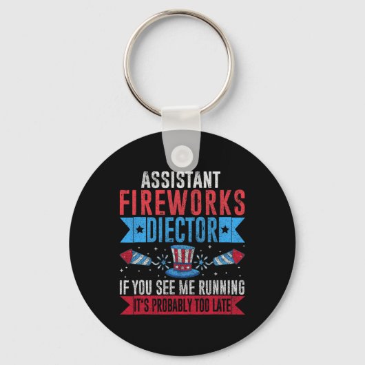 Grappige Instant Fireworks-regisseur I Run You Run Sleutelhanger (Voorkant)