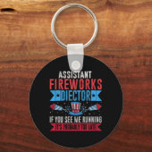 Grappige Instant Fireworks-regisseur I Run You Run Sleutelhanger (Voorkant)
