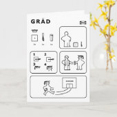 Grappige instructies voor het Afstuderen Afstudere Kaart (Gele Bloem)