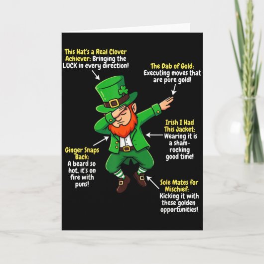 Grappige Instructieve Leprauchaun Voor St. Patrick Kaart (Voorkant)