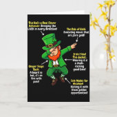 Grappige Instructieve Leprauchaun Voor St. Patrick Kaart (Gele Bloem)