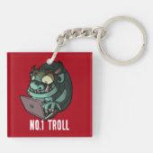 Grappige Internet Troll Nummer 1 Troll Laptop Cart Sleutelhanger (Achterkant)