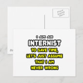 Grappige Internist T-shirts en geschenken Briefkaart (Voorkant / Achterkant)