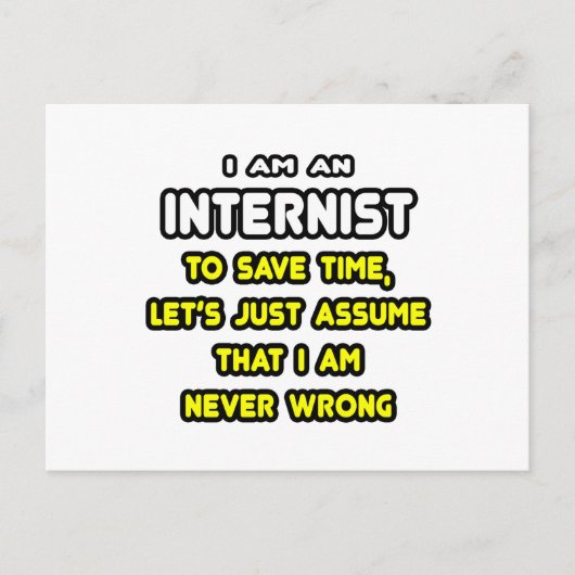 Grappige Internist T-shirts en geschenken Briefkaart (Voorkant)