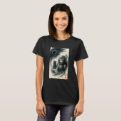 Grappige Interstellaire Kat Astronaut Kitten Ruimt T-shirt (Voorkant volledig)