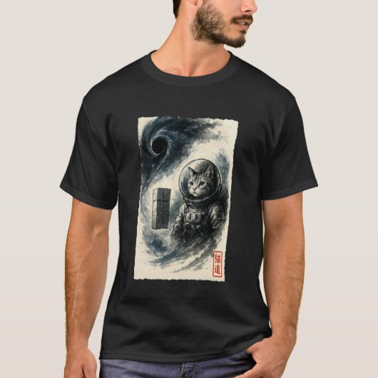 Grappige Interstellaire Kat Astronaut Kitten Ruimt T-shirt (Voorkant)