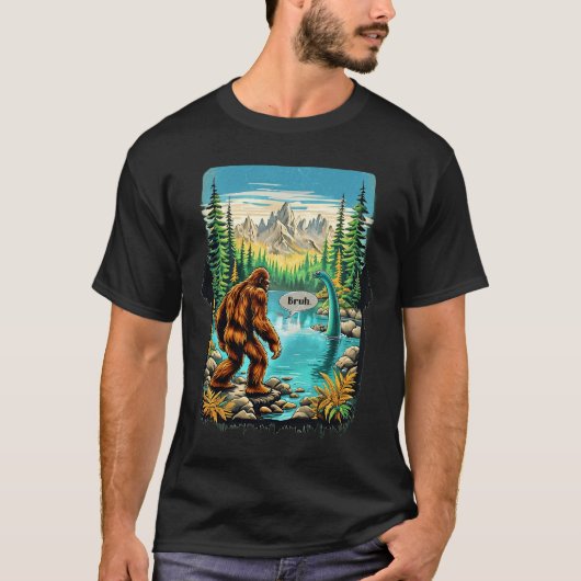 Grappige Introvert Bigfoot Sasquatch Loch Ness Mon T-shirt (Voorkant)