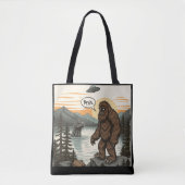 Grappige Introvert Bigfoot Sasquatch Loch Ness Ret Tote Bag (Voorkant)