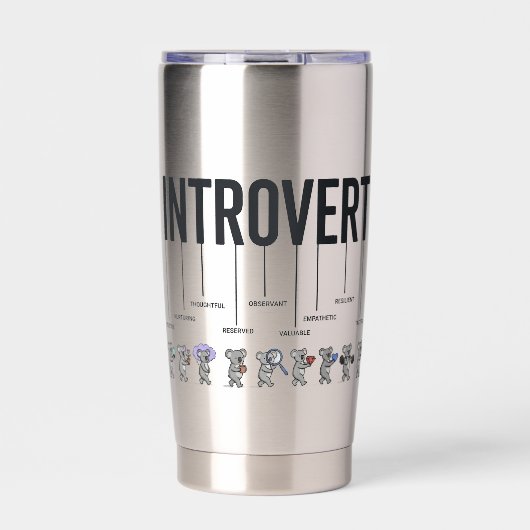 Grappige introvert definitie – Stille persoonlijkh Geïsoleerde Drinkbeker (Voorkant)