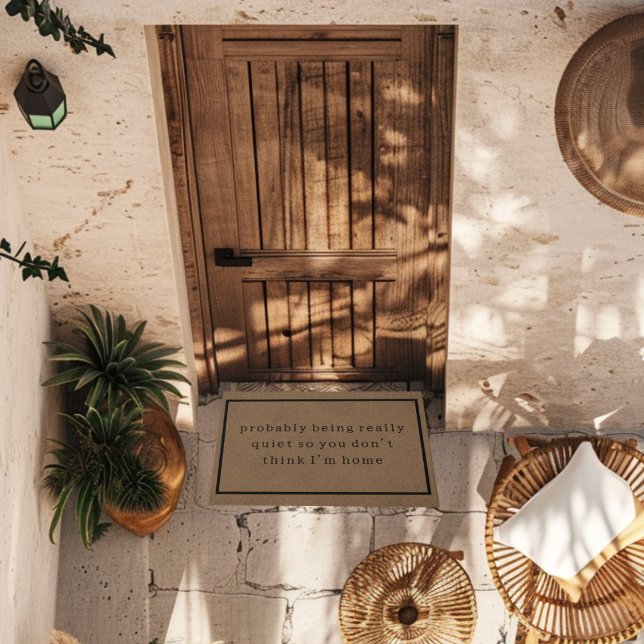 Grappige Introvert Distress Brown Trendy Simple Deurmat (Creator heeft geüpload)