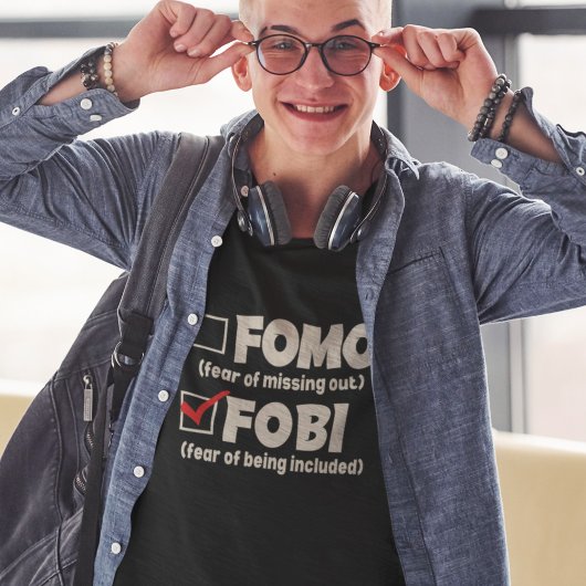 Grappige Introvert FOMO FOBI Sociaal onhandig donk T-shirt