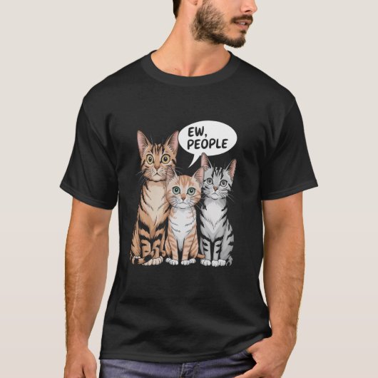 Grappige Introvert Kat Meme Ie, Mensen T-shirt (Voorkant)