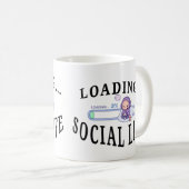 Grappige introvert koffiemok - Sociale batterij aa (Voorkant rechts)