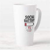 Grappige introvert lattemok | Sociale batterij laa Latte Mok (Rechterhoek)