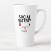 Grappige introvert lattemok | Sociale batterij laa Latte Mok (Rechts)