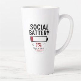 Grappige introvert lattemok | Sociale batterij laa Latte Mok