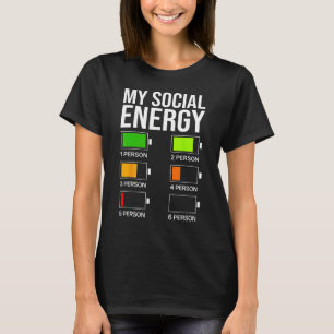Grappige introvert mijn sociale energie batterij s t-shirt