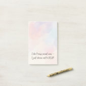 Grappige Introvert RSVP Citaat & Subtiele Waterver Post-it® Notes (Op bureau)