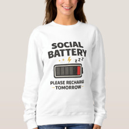 Grappige Introvert Social Battery Sweatshirt voor