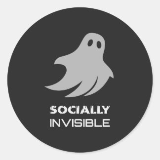 Grappige Introvert Spookachtige Geest Ronde Sticker