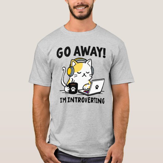 Grappige introverte antisociale kat t-shirt (Voorkant)