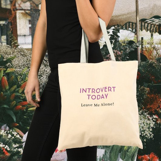 Grappige introverte en extraverte berichten, perso tote bag