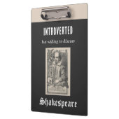 Grappige introverte Humor Cool Shakespeare thema Klembord (Links)