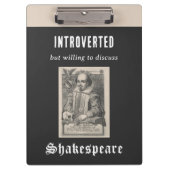 Grappige introverte Humor Cool Shakespeare thema Klembord (Voorkant)