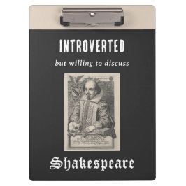 Grappige introverte Humor Cool Shakespeare thema Klembord