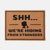 Grappige introverte Humor Rustic Brown Minimalist Deurmat (Voorkant)