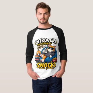 Grappige Introverte Kat Heren Raglan Baseball T-Sh T-shirt